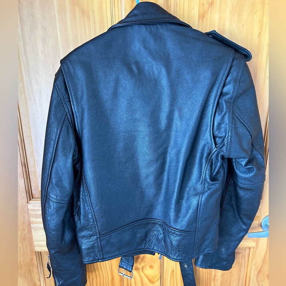 Wilsons Leather Black Biker Jacket - Picture 2 of 16